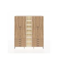 Kronos Dolap 10 Raflı 8 Çekmeceli 2 Askılı 220x59x243 Aytaşı-Çam/Çam
