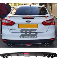 Ford Focus 3 Difüzör Arka Tampon Eki 4 Egzoz Çıkışlı Siyah