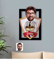 BK Gift Kişiye Özel İsimli Erkek Doğum Günü Karikatürlü 3D Ahşap Tablo-4