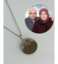 Kişiye Özel Resimli Çelik Kolye (Gümüş Gri)