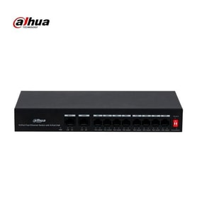 DAHUA 8port 65w FULL PoE PFS3010-8ET-65 10/100 2X-UPLINK Yönetilemez Switch
