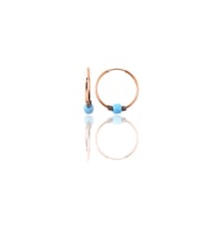 Söğütlü Silver Gümüş rose 17 mm turkuaz taşlı halka küpe