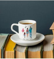 Aile Tasarımı Baskılı Türk Kahvesi Fincanı Kişiye Özel