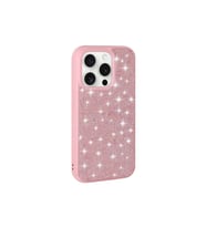 Apple iPhone 15 Pro Uyumlu Kılıf Parlak Taşlı Tasarım Zore Pırlanta Kapak (Pembe)