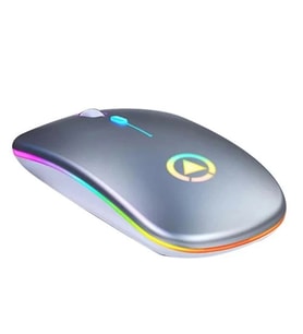 DailyTech Şarj Edilebilir Kablosuz Led Işıklı Sessiz Optic Mouse - GÜMÜŞ GRİ (Gri-Melanj)
