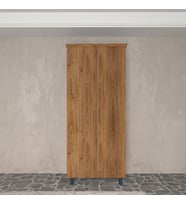 Soft Wood 2 Kapaklı Masif Ahşap Gardırop Ceviz