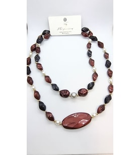 Burgundy Pearl Harmony Kolye
