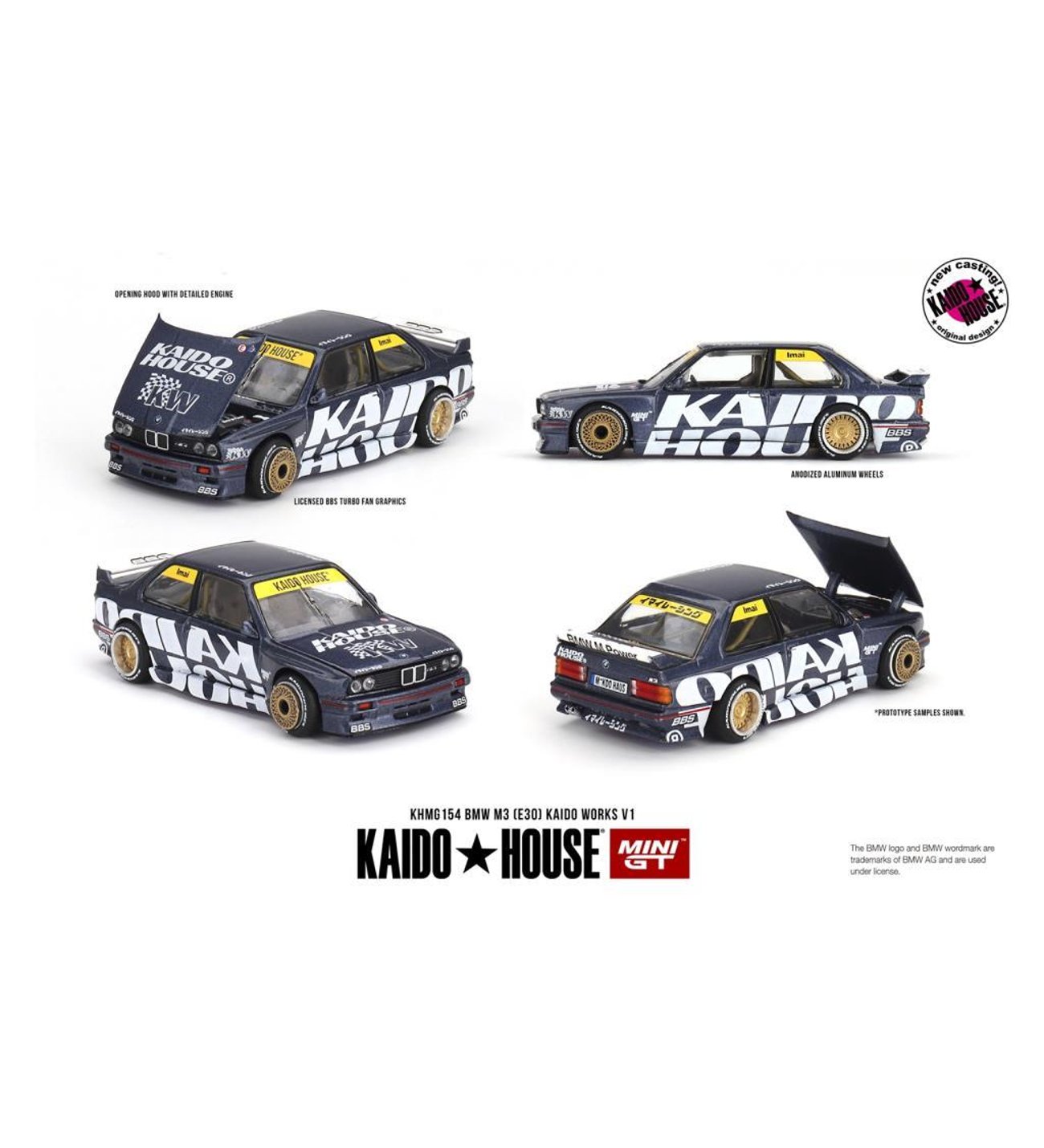 Mini GT BMW M3 (E30) Kaido Fabrika V1 1/64 Model Araba