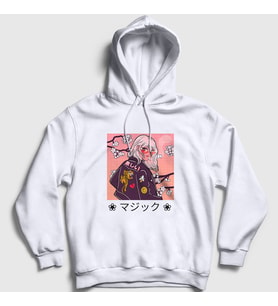 Presmono Unisex Beyaz Cute Girl V2 Anime Kapüşonlu Sweatshirt 349077tt