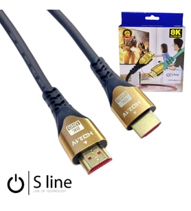 S Line 10 metre 8K HDMI Kablo Erkek-Erkek (Siyah)