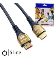 S Line 10 metre 8K HDMI Kablo Erkek-Erkek (Siyah)