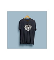 Oversize Ying Yang Dragon Tasarım Unisex T-shirt (Siyah)