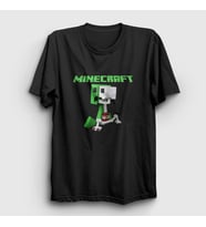 Presmono Unisex Siyah Creeper Minecraft T-Shirt 29284tt