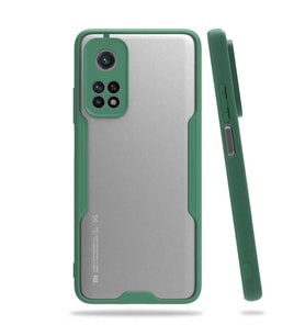 Xiaomi Mi 10T Pro 5G Kılıf Kamera Korumalı Arkası Şeffaf Silikon (Yeşil)