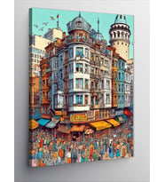 Kanvas Tablo İstanbul Ve Galata Kulesi
