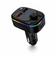 Bluetooth 5.3 Fm Transmitter Pd 20W Şarj Cihazlı Led Ekranlı Rgb Aydınlatmalı Siyah ND1100