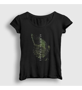Presmono Kadın Siyah Wings Alice In Chains T-Shirt 8329tt