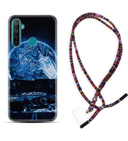 Realme 5i 5 Pro 6i 7 Pro 8 Kılıf Boyun Asklı Rasta Silikon Mavi Gece 1605