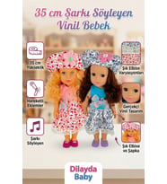 Dilayda Baby 35 cm Şarkı Söyleyen Hareketli Eklemli Gerçekçi Vinil Oyuncak Bebek