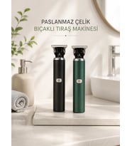 Mey İthalat® Tıraş Makinesi Profesyonel Paslanmaz Çelik T-bıçak Saç Sakal Ense Vücut