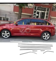 Skoda Rapid Spaceback Krom Cam Çıtası 8 prç.2013 ve üzeri P.Çelik
