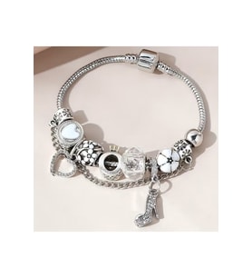 Yeni Tarz , Şık Stiletto Crystal Aşk Sevgi Charmlı Bileklik, Ahşap Kutu İçerisinde