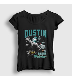 Presmono Kadın Siyah The Diamond Ufc Mma Dustin Poirier T-Shirt 432748tt