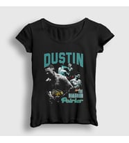 Presmono Kadın Siyah The Diamond Ufc Mma Dustin Poirier T-Shirt 432748tt