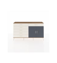 Arges Konsol Tek Raflı 6 Çekmeceli 2 Kapaklı 176x30x99 Çam-Antrasit/Aytaşı