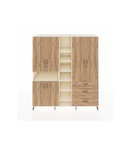 Kronos Dolap 13 Raflı 3 Çekmeceli 6 Kapaklı 220x59x243 Aytaşı-Çam/Çam