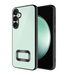 Coverzone Galaxy S23 FE ?le Uyumlu K?l?f Lens Cam?n? Koruyan �?k?nt?l? Logo G�steren Lazer Parlak Kenar Colored Z-Omega Kapak (Siyah)