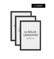 3 Lü Set A4(21x29.7) Diploma Çerçevesi Belge Çerçeveleri Sertifika Çerçevesi (Siyah)