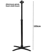 Soba Ayağı Ufo Kumtel Istıcı Ayağı Alüminyum 155Cm-Siyah