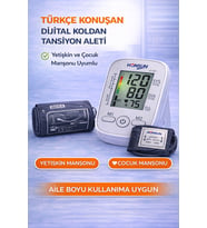 YETİŞKİN VE ÇOCUK MANŞONLU TÜRKÇE KONUŞAN TANSİYON ALETİ