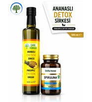 ÇareBurada Ananaslı Detoks Sirkesi 500 ml & ShiffaHome Spirulina 60 Kapsül