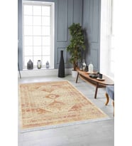 Kiremit Vintage Dokuma Pamuk Taban Kaymaz Kilim KLM167