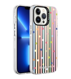 Apple iPhone 13 Pro Kılıf Desenli Zore Silver Sert Kılıf Noktalar