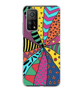 PrintiFy Xiaomi Mi 10T ile Uyumlu 1mm Slim Fit Retro Colors 4 Baskılı Şeffaf  Kılıf