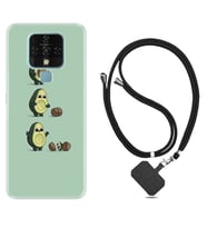 Tecno Camon 16 18P Pova Kılıf Boyun Askılı Silikon Avokadolar1352