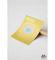 Melek Sayısı 999 Posteri, Çerçevesiz Yüksek Kalite Duvar Afişi - Kişiye Özel Hediye