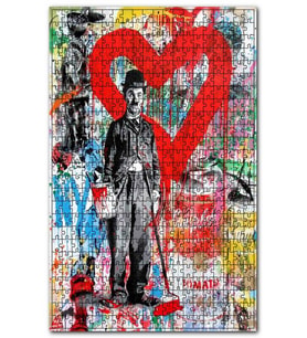 Cakapuzzle Duvar Sanatı Charlie Chaplin Görseli Puzzle Yapboz MDF (Ahşap) (120 Parça)