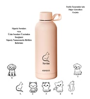 Kişiselleştirilebilir Aly Soft Touch Çelik Sızdırmaz Termos 500 ml Özel Tasarımlı & Fotoğraflı (Somon)