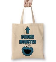 Cookie Monster Kurabiye Canavarı Bez Çanta Uzun Saplı