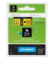 DYMO D1 ŞERİT 12MM x 7MT SARI / SİYAH 720580 45018 ÜCRETSİZ KARGO