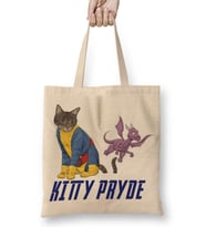 Kitty Pryde Lince Negra Cat Kedi Bez Çanta Uzun Saplı