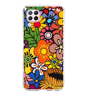 PrintiFy Huawei P40 Lite ile Uyumlu 1mm Slim Fit Retro Renkler 2 Baskılı Şeffaf  Kılıf