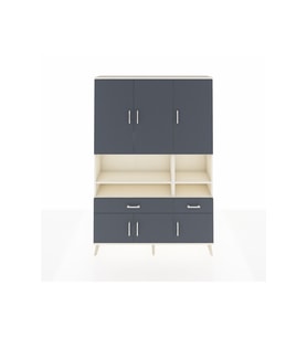 Arges Gardrop 8 Raflı 2 Çekmeceli 6 Kapaklı 132x30x195 Aytaşı-Antrasit