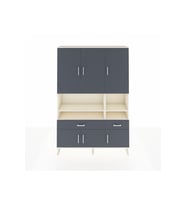Arges Gardrop 8 Raflı 2 Çekmeceli 6 Kapaklı 132x30x195 Aytaşı-Antrasit