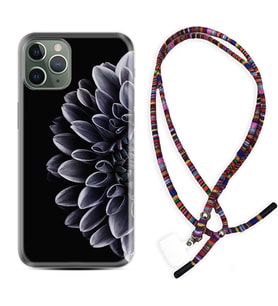 Apple iPhone 11 12 13 14 Pro Max Kılıf Boyun Asklı Rasta Silikon Çiçekler 1639