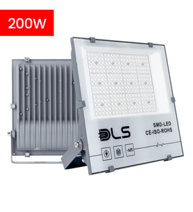 PR-203-200 200W Projektör DLS Park Bahçe Çevre Site Bina Tabela Dış Mekan Led Lamba (Gri)